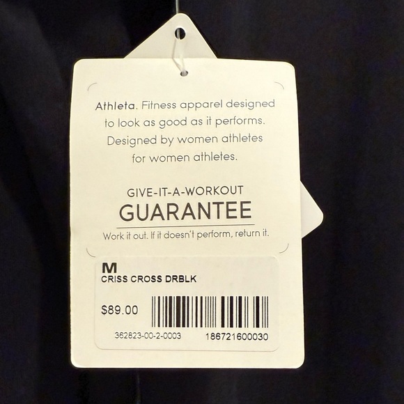 Athleta new with tags size M Criss Cross DRBLK REG. $89 - Picture 6 of 6